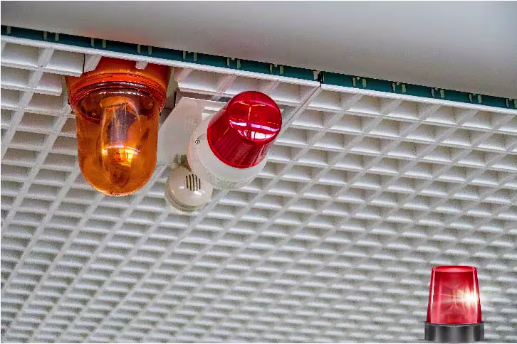 Alarm control panel with sensors